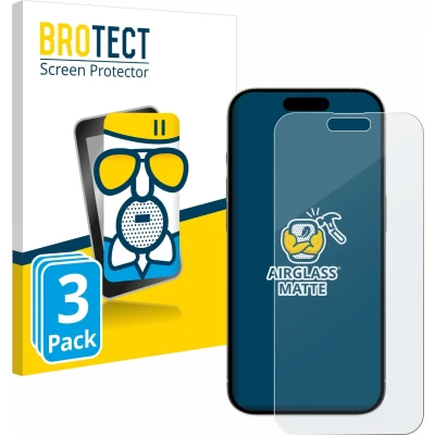 Afbeelding van BROTECT Screenprotector voor Apple iPhone 15 Pro Max Folie Beschermfolie Beschermglas matte (3 Stuks)