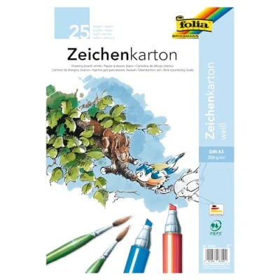Image de Bringmann Carton à dessin Format A3 / 200 g 25 feuilles Import Allemagne