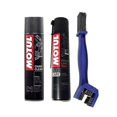 Afbeelding van Motul Chain Clean C1 Lube Road C2 kettingsmeermiddelset + borstel