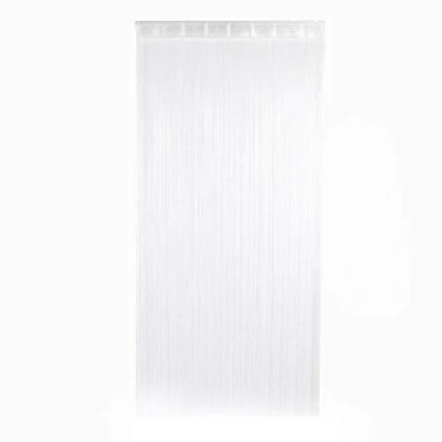 Afbeelding van Elegant draadgordijn voor het scheiden van de woonkamer, decoratief deurgordijn, plat gordijn zilver 100 cm x 200