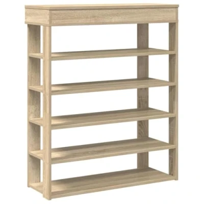 Afbeelding van Schoenenrek 80x30x98 cm bewerkt hout sonoma eikenkleurig