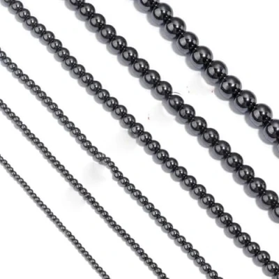 Afbeelding van ORGEFY 1 streng natuurlijke hematiet kralen 2 10 mm voor het maken van sieraden, armbanden, kettingen, handgemaakt, zwart, 6
