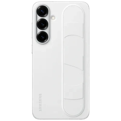 Afbeelding van Samsung Standing Grip Siliconen Back Cover Wit Galaxy S25+