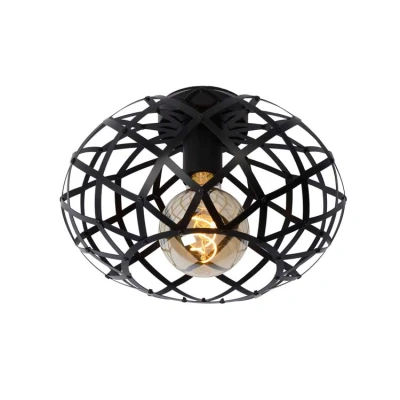 Afbeelding van Lucide WOLFRAM Plafonnière Ø 30 cm 1xE27 Zwart