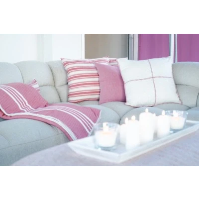 Afbeelding van Hamam Plaid XXL Krem Sultan Dusty Rose van Lalay