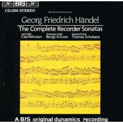Afbeelding van Clas Pehrsson, Bengt Ericson Händel Complete Recorder Sonatas (CD)
