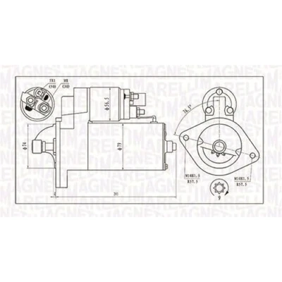 Afbeelding van MAGNETI MARELLI 063721135010 Startmotor 12 2 9 TOYOTA: Corolla Verso, IX Hatchback, Avensis II Station Wagon