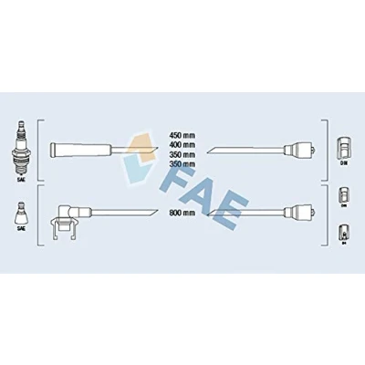 Afbeelding van FAE 83220 Bougiekabelset RENAULT: CLIO 1, Super 5 Hatchback, 19 I VOLVO: 340 360 Hatchback