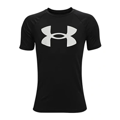 Afbeelding van Under Armour Fussballtech BIG LOGO Tshirt print voor kinderen, Maat: 116, Schwarz