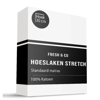 Afbeelding van Verkoelend Hoeslaken Jersey 160x200/210 cm Wit Keuze Uit Meerdere Kleuren Fresh and Co Geschikt Voor Matrassen Tot 30 Hoog Ga naar