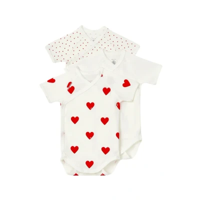 Afbeelding van Petit Bateau Short Sleeve 3 PACK SET Body voor kinderen, Maat: 60, White red