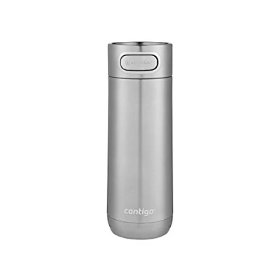 Afbeelding van Contigo Luxe Autoseal thermosbeker, roestvrijstalen beker to go, isoleerfles, lekvrije beker, vaatwasserbestendig, koffiebeker met Easy Clean deksel, BPA vrij, 470 ml Stainless Steel