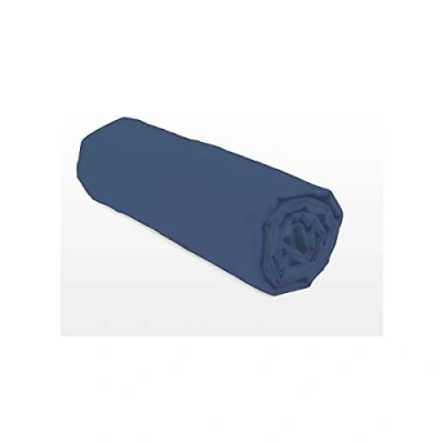 Image de Home Linge Passion Drap Housse Bleu Fonce 140x190 +25 cm 100% Coton 57 Fils (Label Oeko Tex)