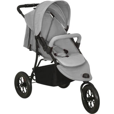 Afbeelding van vidaXL Kinderwagen staal lichtgrijs