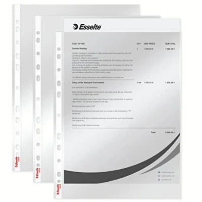 Afbeelding van Esselte Economy A4 Insteekhoezen (100 Stuks) 40 Micron Transparant