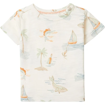 Afbeelding van Noppies Baraga Tshirt print voor kinderen, Maat: 68, Whisper white