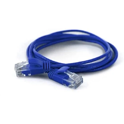 Afbeelding van wantecWire Extra dunne patchkabel CAT.6 UTP, lengte 0,5 m, blauw