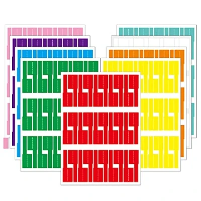 Afbeelding van Kabeletiketten, zelfklevend, waterdicht, scheurvast, 10 kleuren, vellen, 300 stuks