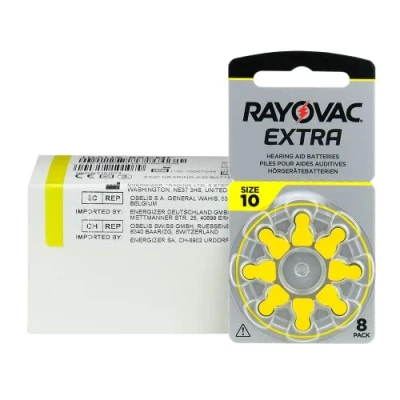 Afbeelding van Rayovac 10 PR70 Extra 8 pack pakjes 80 batterijen