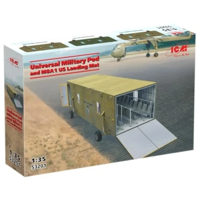 Afbeelding van 1:35 ICM 53201 Universele Militaire Pod en M8A1 landingsmat Plastic Modelbouwpakket