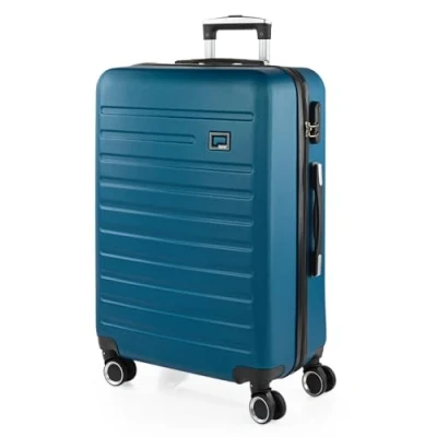 Afbeelding van SKPAT Koffers, Set van hardcase koffers met 4 wieltjes, grote koffer, ruimbagage, reisbagageset, combinatieslot, Marinier
