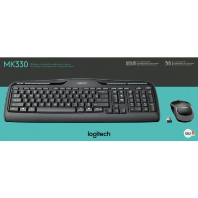 Afbeelding van Logitech Toetsenbord/Muis Set MK330, Draadloos, Zwart DE, Optisch, 1000 dpi, Retail