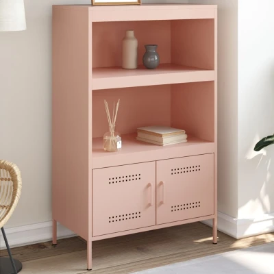 Afbeelding van Hoge kast 68x39x113 cm staal roze