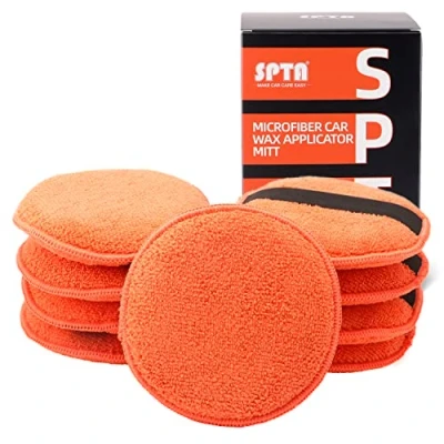 Afbeelding van SPTA Handpolijstspons van microvezel, 9 stuks, microvezel applicator, 125 mm, polijstspons voor auto, applicatiespons was, lak, lakreiniger, was