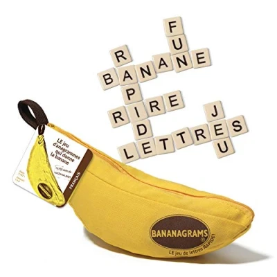 Afbeelding van BANANAGRAMS Franse versie letter en snelheidsspel spel met letters plezier letterspel vanaf 7 jaar voor 1 tot 8 spelers 91097, geel