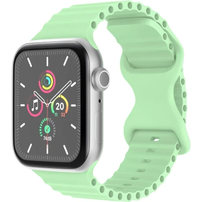 Afbeelding van imoshion Athletic siliconen bandje Geschikt voor Apple Watch 1, 2, 3, 4, 5, 6, 7, 8, 9, 10, SE, Ultra (2) 44/45/46/49 mm Mintgroen One Size