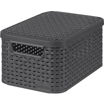 Afbeelding van Curver Style Opbergmand Met Deksel 30L Antraciet