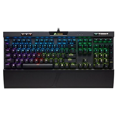 Afbeelding van CORSAIR K70 RGB PRO mechanisch gamingtoetsenbord, bekabeld, lineaire schakelaars, CHERRY MX RED, PBT double shot keycaps, compatibel met iCUE AZERTY FR PC, Mac, Xbox zwart