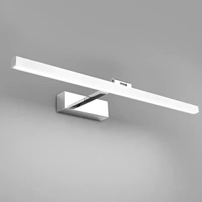 Afbeelding van Klighten Led spiegellamp voor badkamer, 60 cm, 18 W, IP44 waterdicht, 180 graden, badkamerwandlamp, 1170 lumen, 5500 K, koud wit, chroom