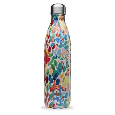 Afbeelding van Qwetch Arty Thermosfles, 750 ml, drinkfles voor onderweg van roestvrij staal, 24 uur koud en 12 warm, waterdicht, BPA vrij herbruikbaar, thermosfles sport, reizen, kantoor, wandelen