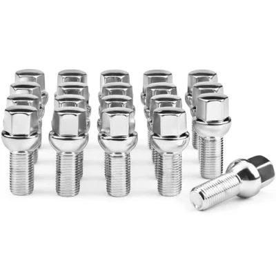 Afbeelding van 20 stuks wielbouten I M14 x 1,5 28 mm R13 SW 17 Compatibel met Audi Volkswagen OEM wielen (chroom)