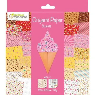 Afbeelding van Origami papier SWEETS, 60 vel 70g 20 x cm met motief