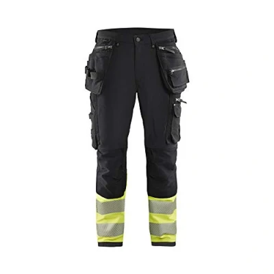 Afbeelding van Blaklader High Vis 4 weg stretch werkbroek 1993 1642 Zwart/High Geel D100