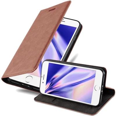 Afbeelding van Cadorabo Hoesje geschikt voor Apple iPhone 6 / 6S in CAPPUCCINO BRUIN Beschermhoes met magnetische sluiting, standfunctie en kaartvakje Book Case Cover Etui