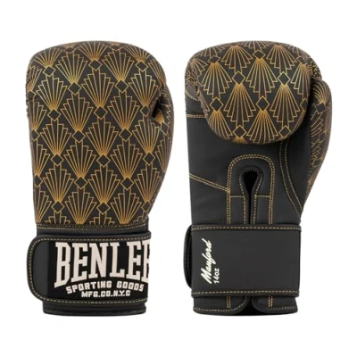 Afbeelding van BENLEE MANFORD bokshandschoenen, kunstleer, zwart/goud, 25,4 g