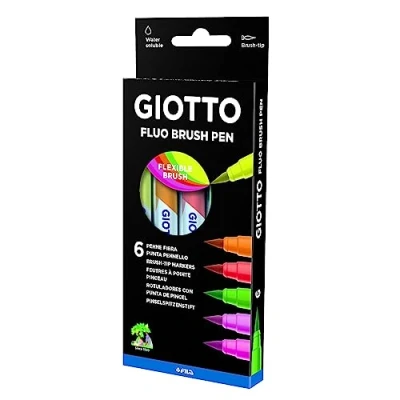 Afbeelding van Giotto, Kleurpotloden, Set 6 Turbo Zachte Borstel (Veelkleurig, 6 x)