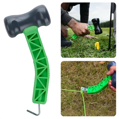 Afbeelding van Cheqo Kampeerhamer met Haringtrekker Rubber Hamer Tenthamer Campinghamer Lichtgewicht Outdoor Haak Kunststof
