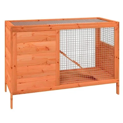 Afbeelding van Konijnenhok 103X44X69,5 Cm Massief Grenenhout Bruin