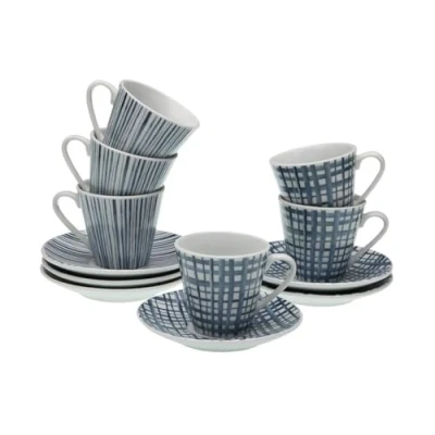 Afbeelding van Set van Kopje met Schotel Versa Blauw Porselein