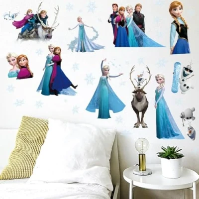 Afbeelding van Kibi Frozen Disney Muurstickers Woonkamer Verwijderbare Elsa, Slaapkamer Baby Frozen, Kinderkamer Meisje Prinses