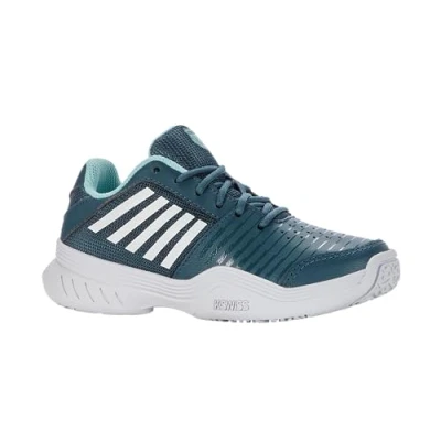 Afbeelding van K Swiss Court Express Omni tennisschoenen voor jongens, Indian Teal White Aqua Splash, 35 EU