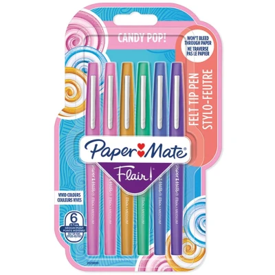 Afbeelding van Paper Mate Flair viltstiften Medium punt (0,7 mm) Diverse kleuren 8 stuks
