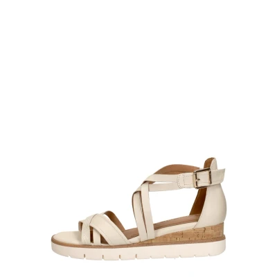 Afbeelding van Tamaris 12820542 Sandalen met sleehak, Dames, Maat: 40, Beige Leer/ synthetisch