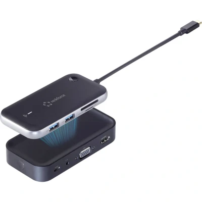 Afbeelding van Renkforce RF HUB 810 USB C mini dockingstation Geschikt voor merk: Universeel Draadloze beeldoverdracht, Geïntegreerde kaartlezer
