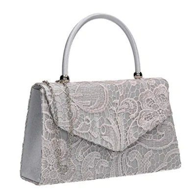 Afbeelding van SwankySwans Kendall Lace Smart Elegant Dames Koppeling (2 stuks), zilver.