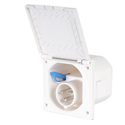 Afbeelding van wamovo CEE buitenstopcontact wit spatwaterdicht 200 240V, 16A, 3 polig IP44